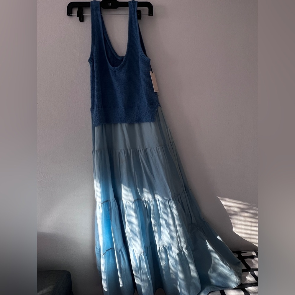 Elan Blue Layered Maxi Dress